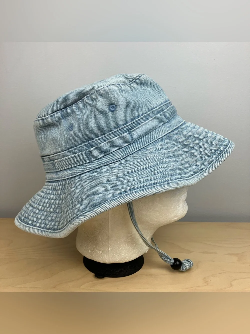 VTG Dorfman Pacific Blue Denim Light Wash Bucket Sun Hat Size Medium (Women’s?)